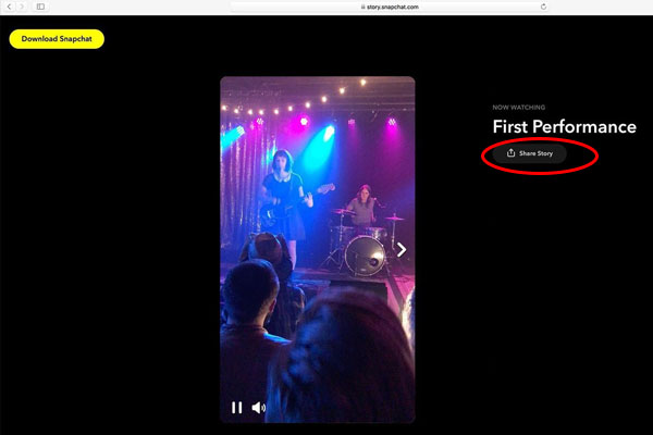 تحديث سناب شات - مشاركة القصص